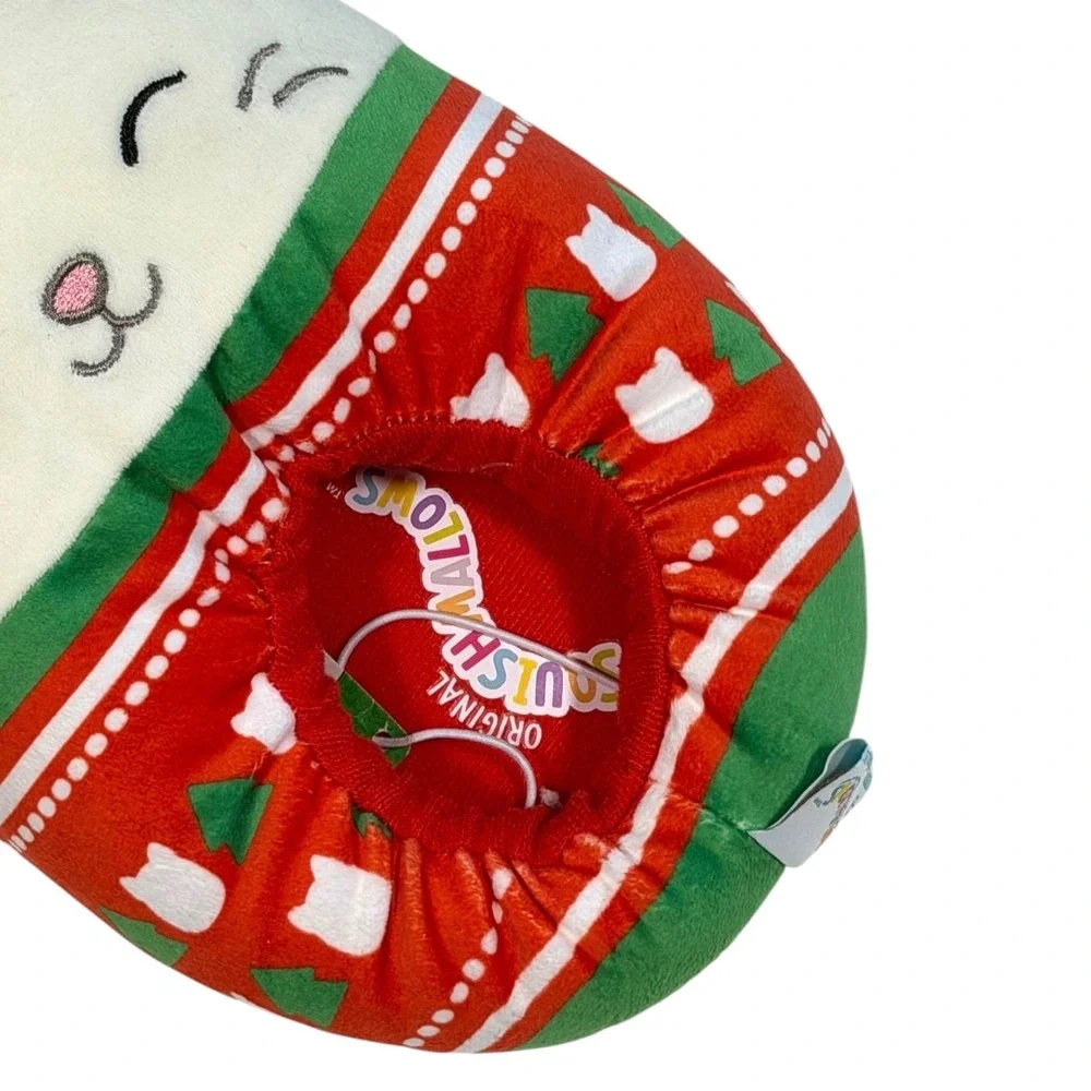 Squishmallows Cam the Cat Holiday Sweater Plush Slippers Kids Size 2/3 New